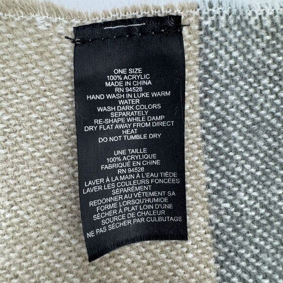 Womens Aztec Fringe Scarf Shawl Ivory Neutral Western Boho Sothwestern Cowgirl - Picture 10 of 11